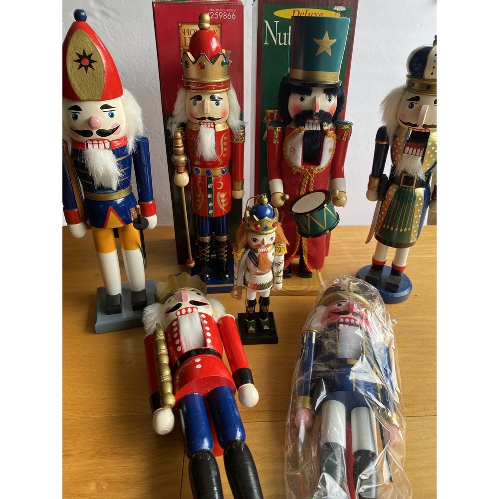 Vintage Wooden Nutcrackers 15"  Assorted Lot of 7 - All NEW See Details